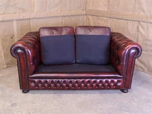 Burgundy Leather Chesterfield