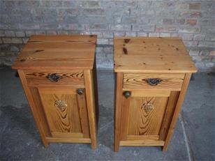 Antique Pine Bedside Cabinets 