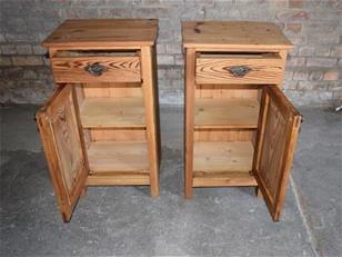 Antique Pine Bedside Cabinets 