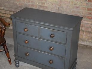 Grey Painted Victorian Chest of Drawers ZX2334