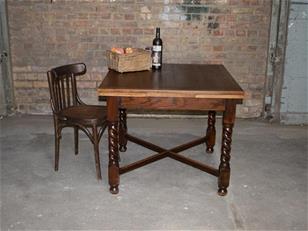 Oak Barley Twist Drawer Leaf Table ZX2347